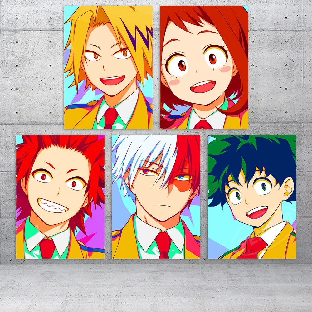 

Print My Hero Academia Modular Anime Pictures Canvas Midoriya Izuku Painting Poster Himiko Toga Living Room Home Decor Wall Art