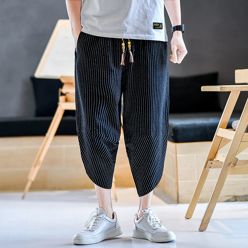 

2022 повседневные мужские хлопковые льняные брюки-султанки 2022 мужские ранние Джоггеры в стиле Харадзюку мужские винтажные мешковатые спорти...