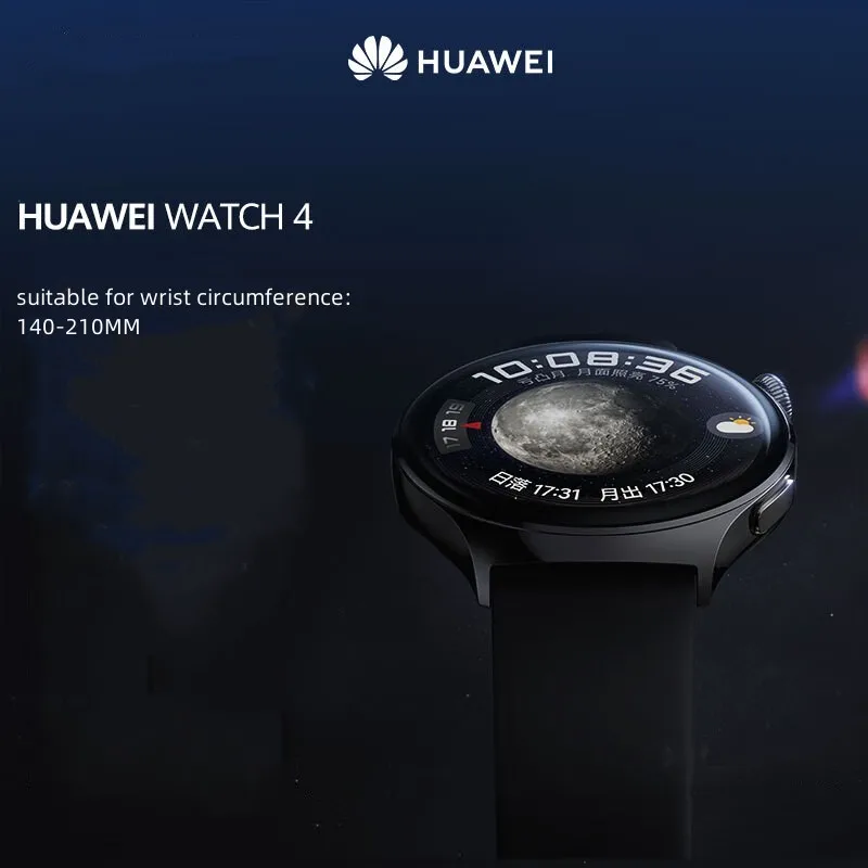 2023 НОВЫЕ ЧАСЫ HUAWEI 4 Phantom Moon Черный фторкаучуковый ремешок для часов Один ключ