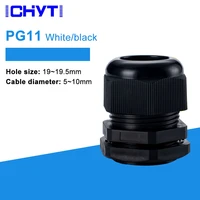 pg11 m181 5 waterproof cable gland 10piece cable entry ip68 pg7 for 3 6 5mm white black nylon plastic connector
