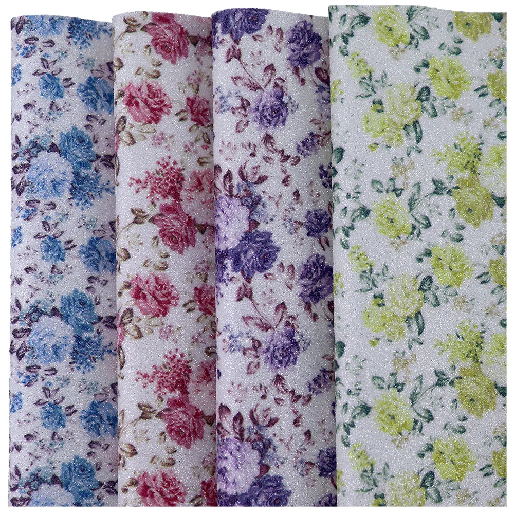 30 см x 134 рулон тонкая роза с принтом блестящая ткань искусственная кожа для шитья