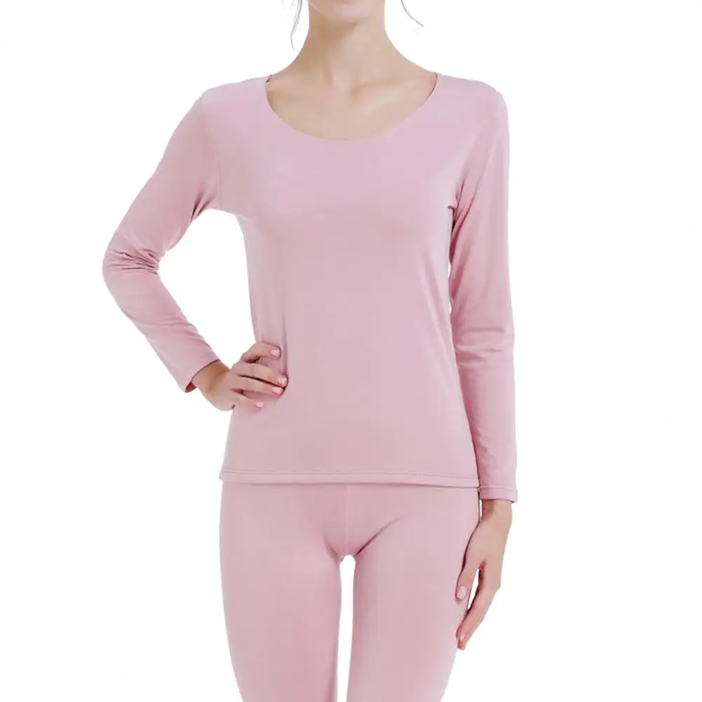 

2 Pcs/Set Long Sleeves Elastic Keep Warm Soft Winter Base Top Pants Suit Winter Underclothing Set for Sleeping