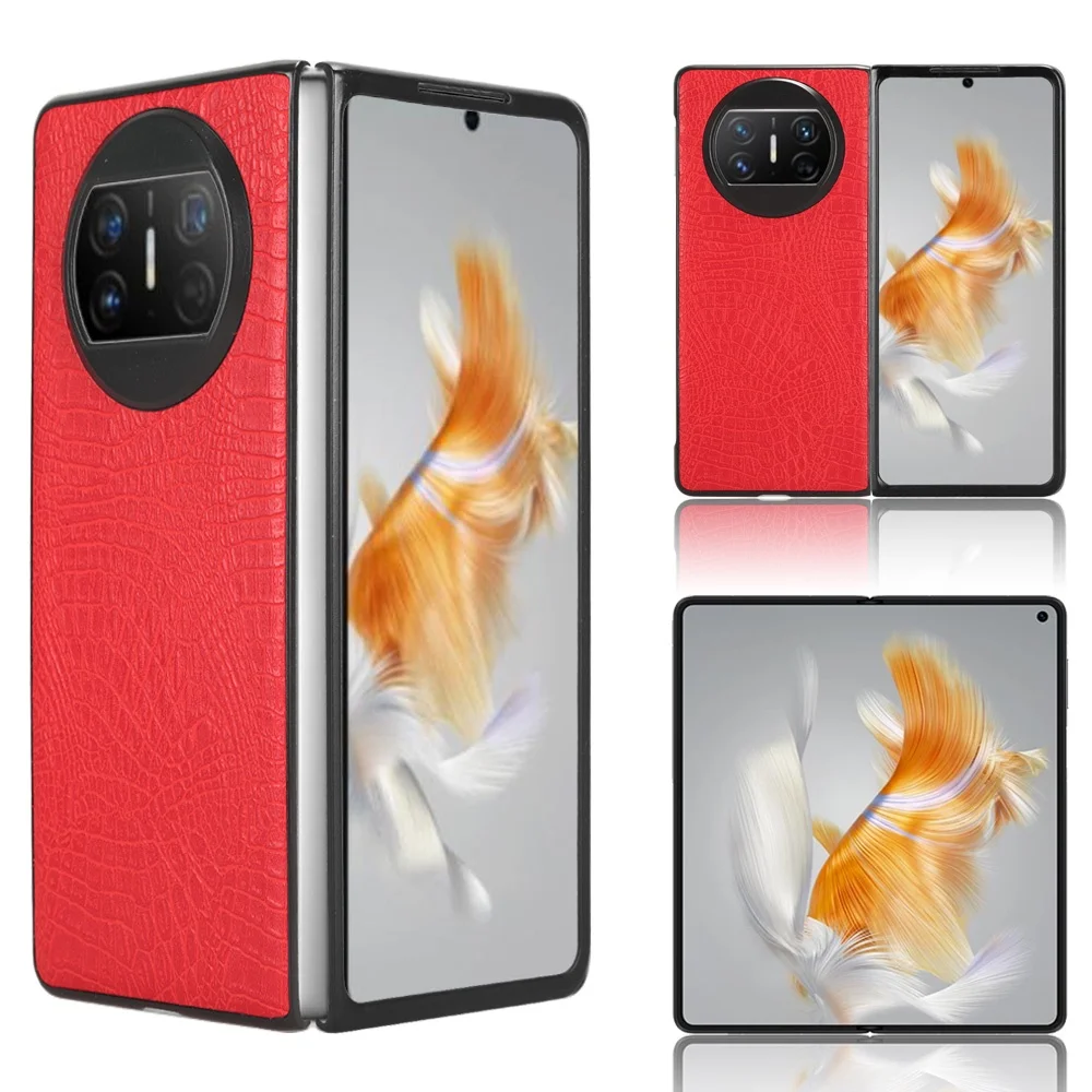 

Crocodile Pattern Case for Huawei Mate X3 Full Protection Leather Cover Shockproof Back Frame Case for Huawei Mate X3