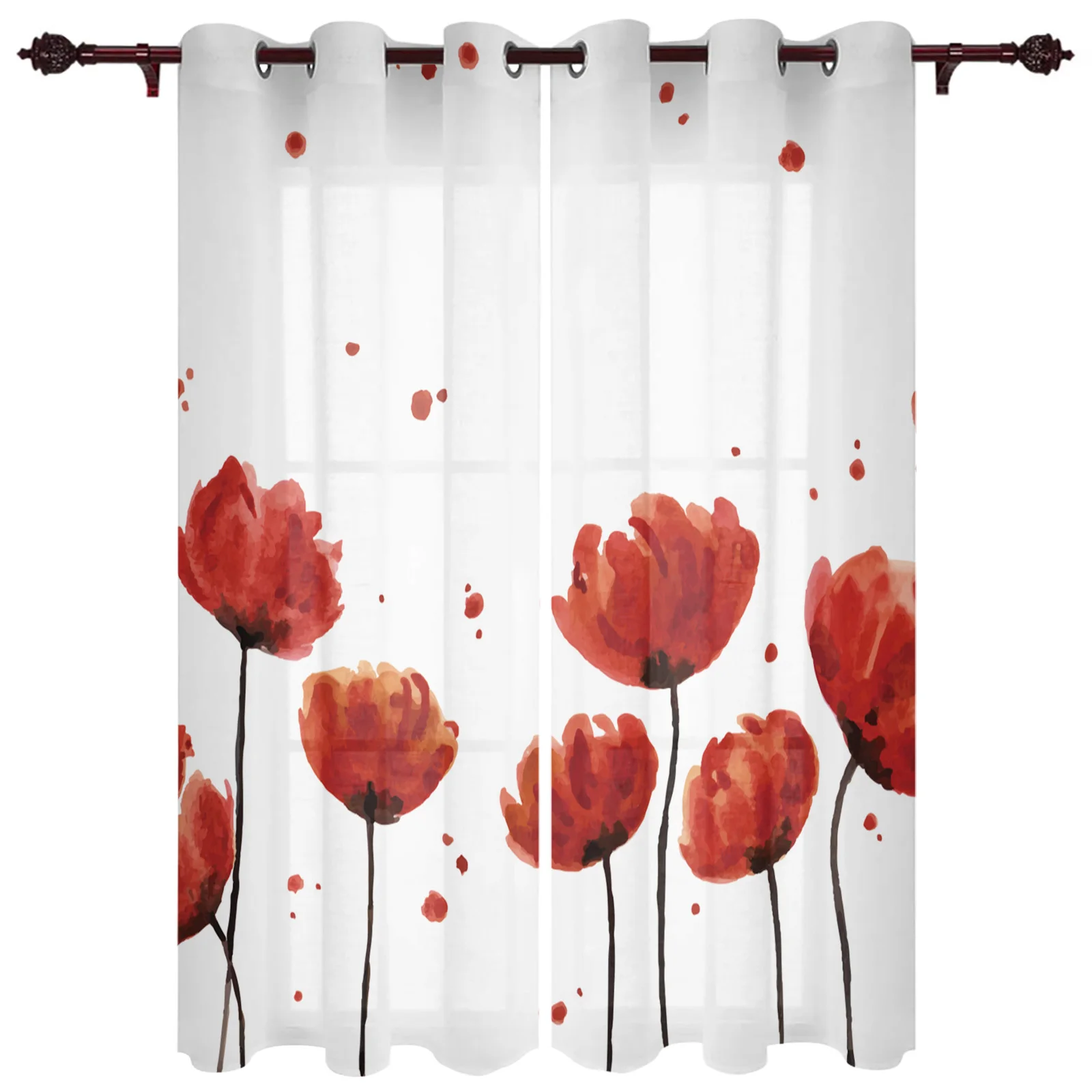 

Акварельные цветочные занавески с мандалой для гостиной, спальни, роскошные домашние декоративные занавески для кухни