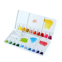 25 wells folding compact paint palette box with lid for paint color mixing tools art supplies
