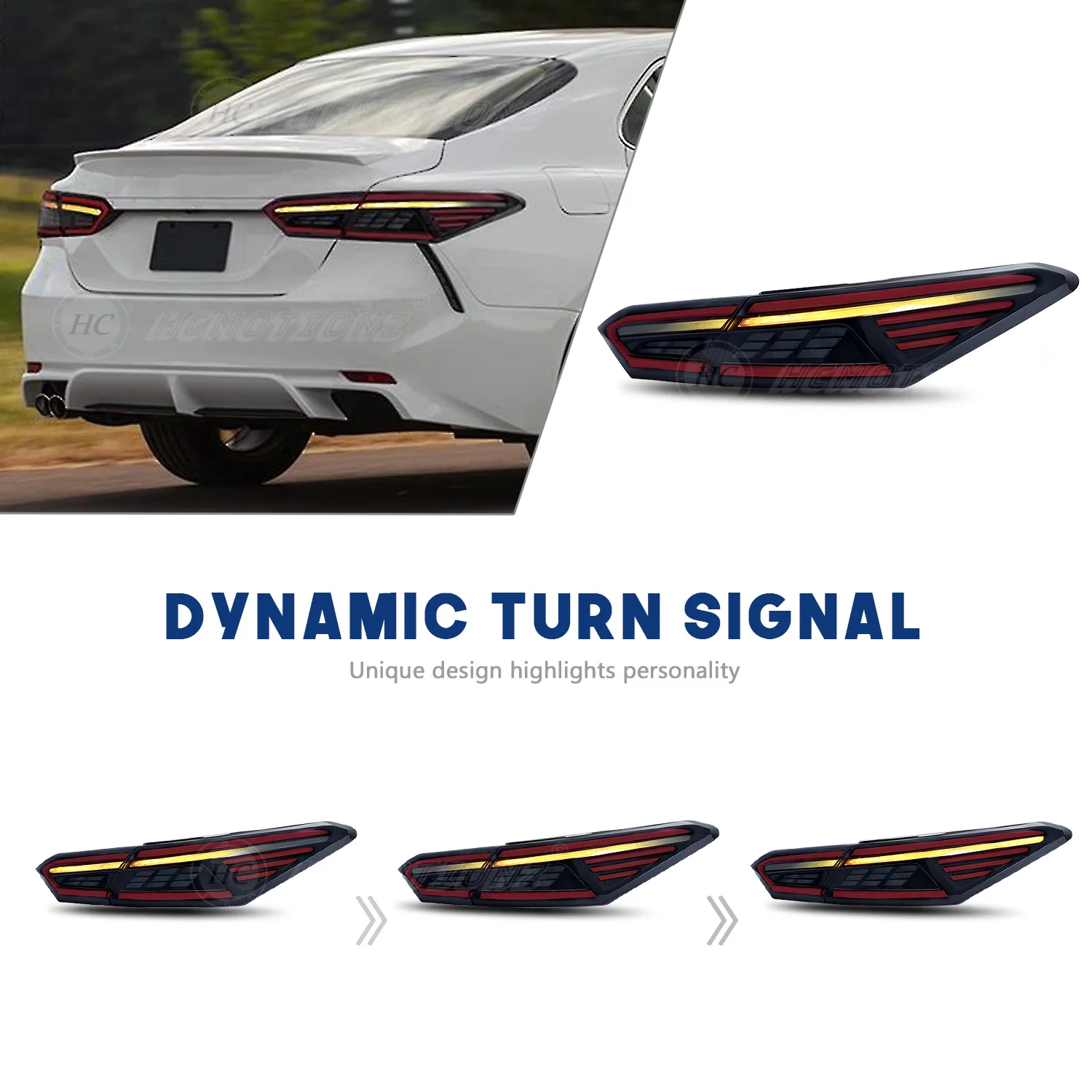 HCMOTIONZ светодиодные задние фонари в сборе для Toyota Camry 2018-2023 автомобильные