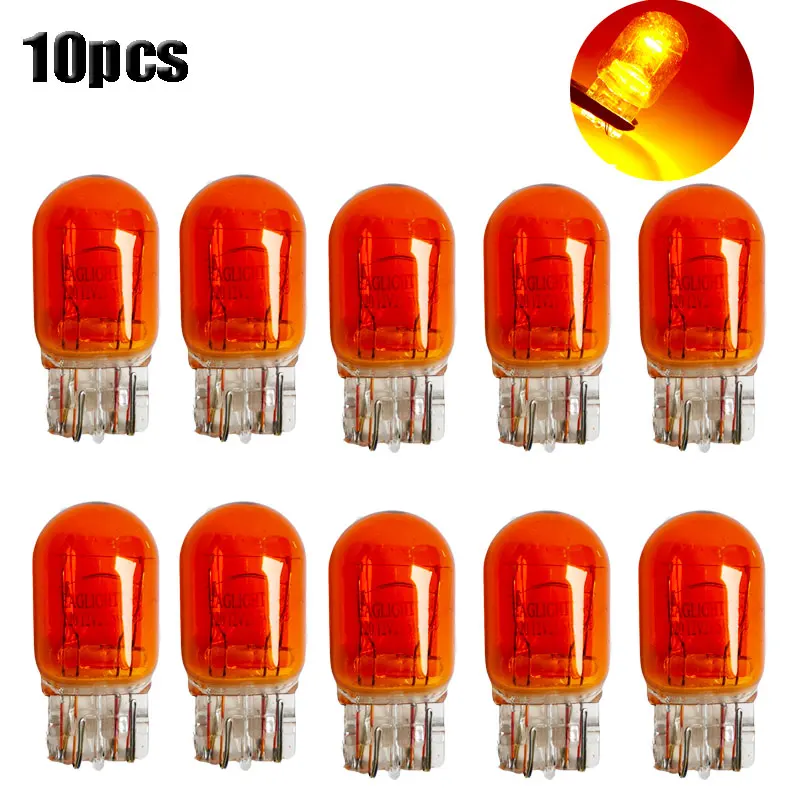 

10PCS T20 7440 12V 21W Halogen Bulbs T20 7443 W21/5W Super Bright Backup Reversing Light for Car Signal Lamp 12V amber Red