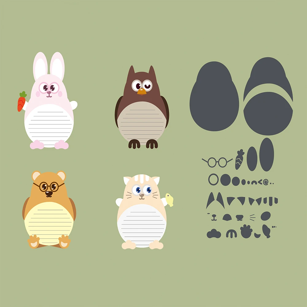 

Animal Sticky Notes Collection Metal Cutting Dies and Stamps DIY Scrapbook Album Decor Embossed Paper Cards 2022