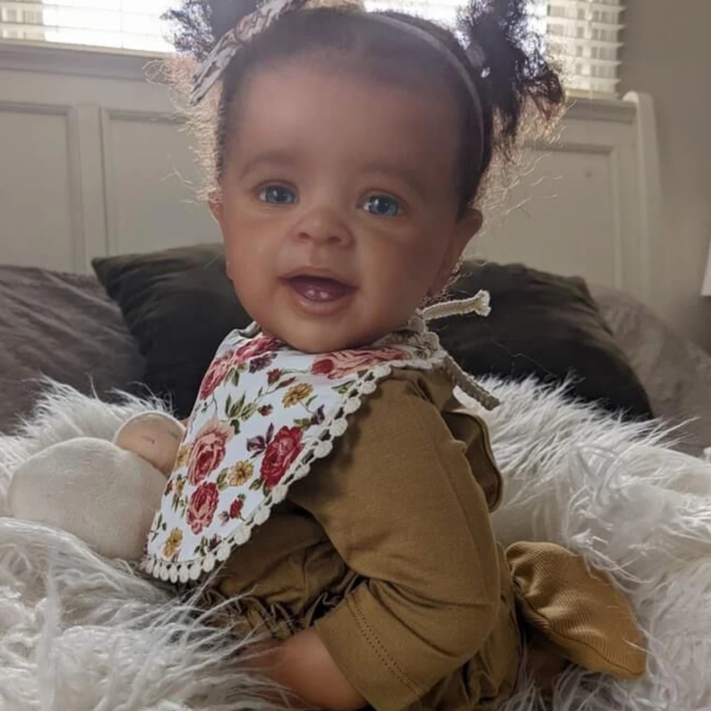 

Реалистичная огромная кукла для маленьких девочек, 60 см, готовые куклы-младенцы, янника, черная кожа, афроамериканские куклы ручной работы, игрушка