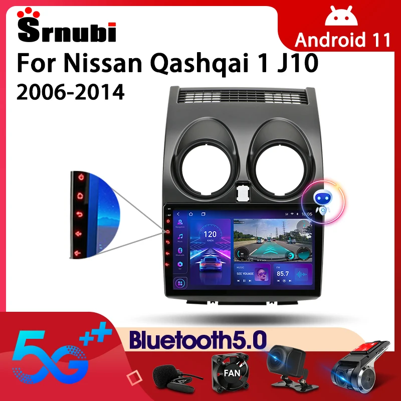 

Srnubi Android 10 автомобильное радио для Nissan Qashqai 1 J10 2006-2014 мультимедийный видеоплеер 2Din 4G GPS навигация Carplay головное устройство