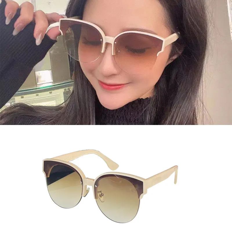 

Fashion Semi-Rimless Round Sunglasses Women Men Luxury Brand Designer Sun Glasses Retro Gradient lens Eyewear Goggle UV400 2022