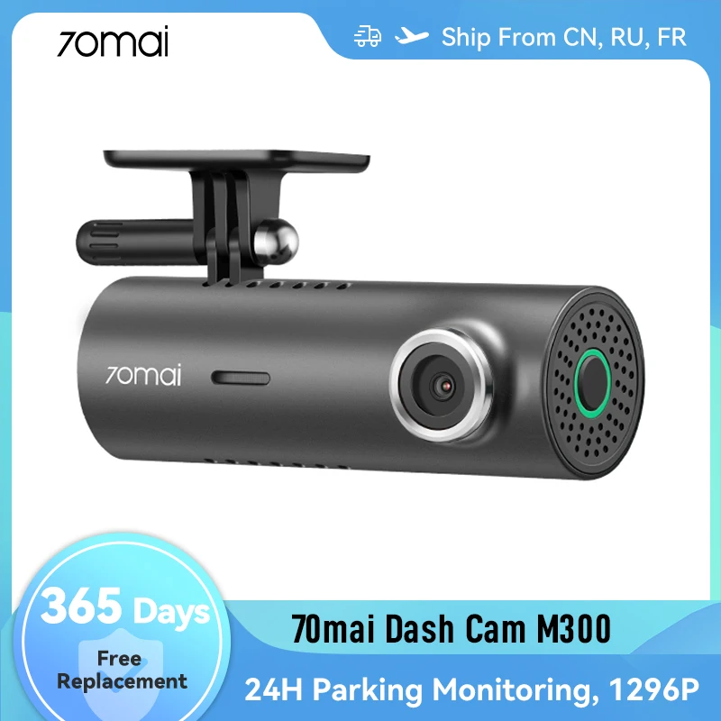 

70mai Dash Cam M300 HD 1296P Night Vision Dash Cam Car DVR Recorder Loop Recording 24H Parking Monitoring WIFI & App Control