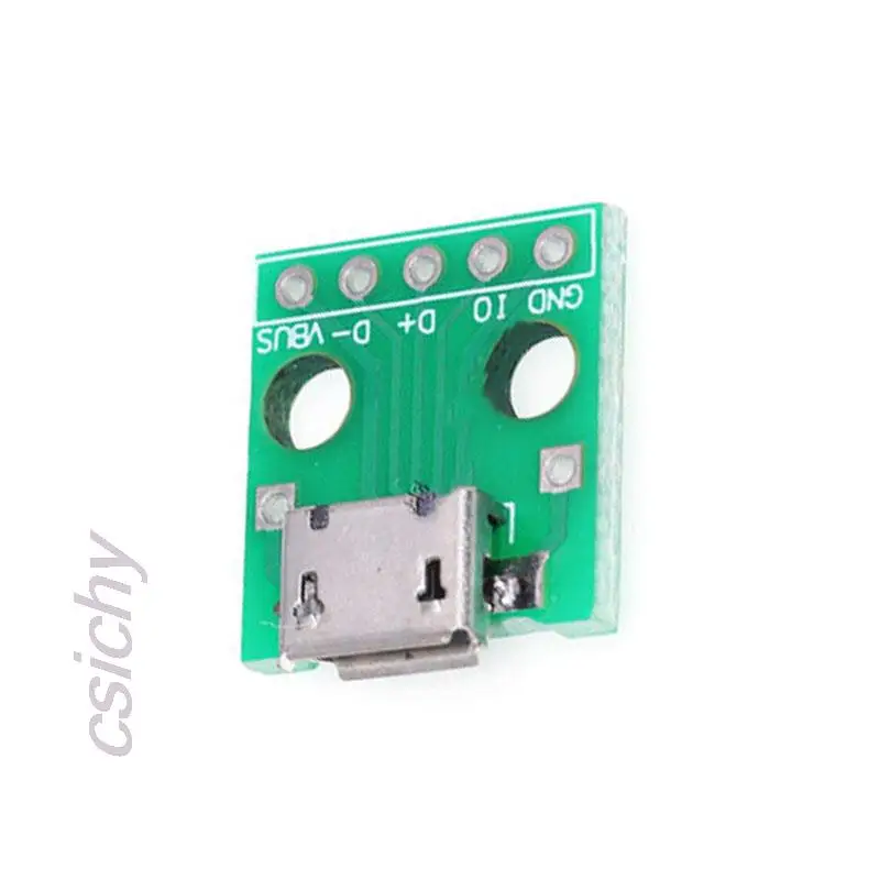 

10pcs/lot MICRO USB to DIP Adapter 5pin female connector B type pcb converter pinboard 2.54 In Stock