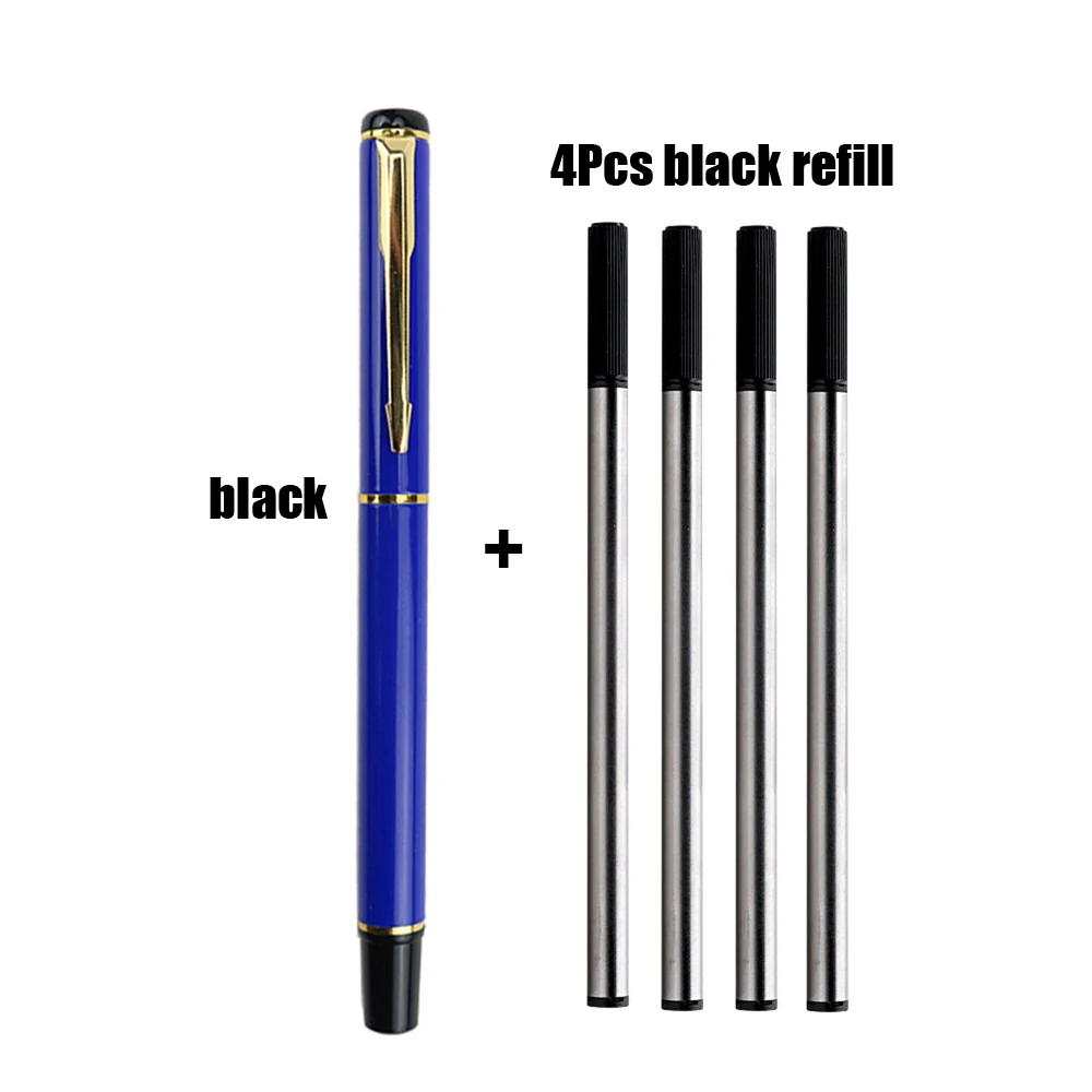 

Шариковые ручки WZWCFO, металлические, синий/черный, 1+4 шт.