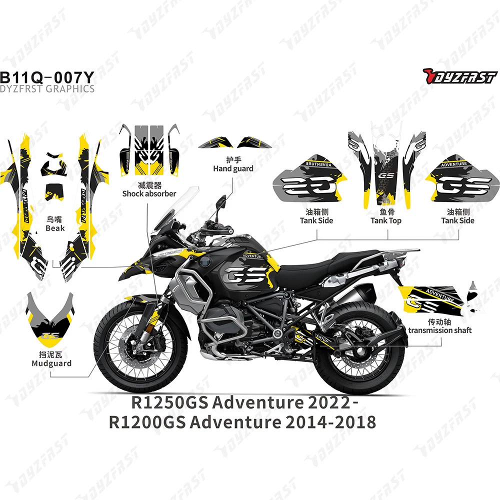 

Подходит для (2014 и выше) BMW R1250ADV1200ADV. Наклейки с полным покрытием, изготовленные из винила, толстое, устойчивое к царапинам ламинирование
