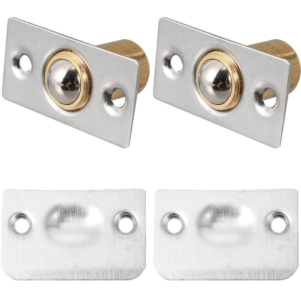 

2 Pcs Portable Door Lock Ball Cabinet Latches Catch Stainless Steel Closet Furniture