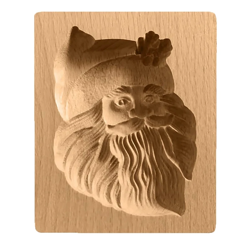 

Wooden Biscuit Mold Christmas Carving Wooden Biscuit Embossing Craft Decoration Baking Tools (A Santa)