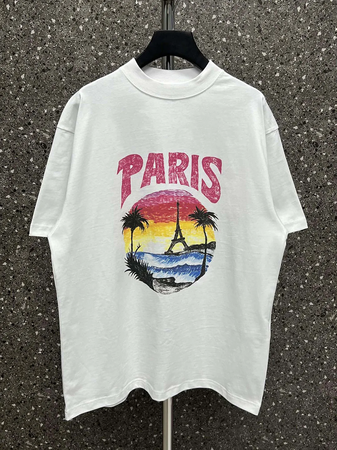 

Лучшая версия Парижской тропической футболки оверсайз Джерси хлопковая Футболка с винтажным принтом Мужская футболка