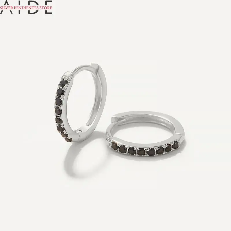 

AIDE Fashion Black Crystals Enamel Earrings For Women Pendientes Heart Pendant Hoops Earrings Wedding Jewelry Bijoux Femme