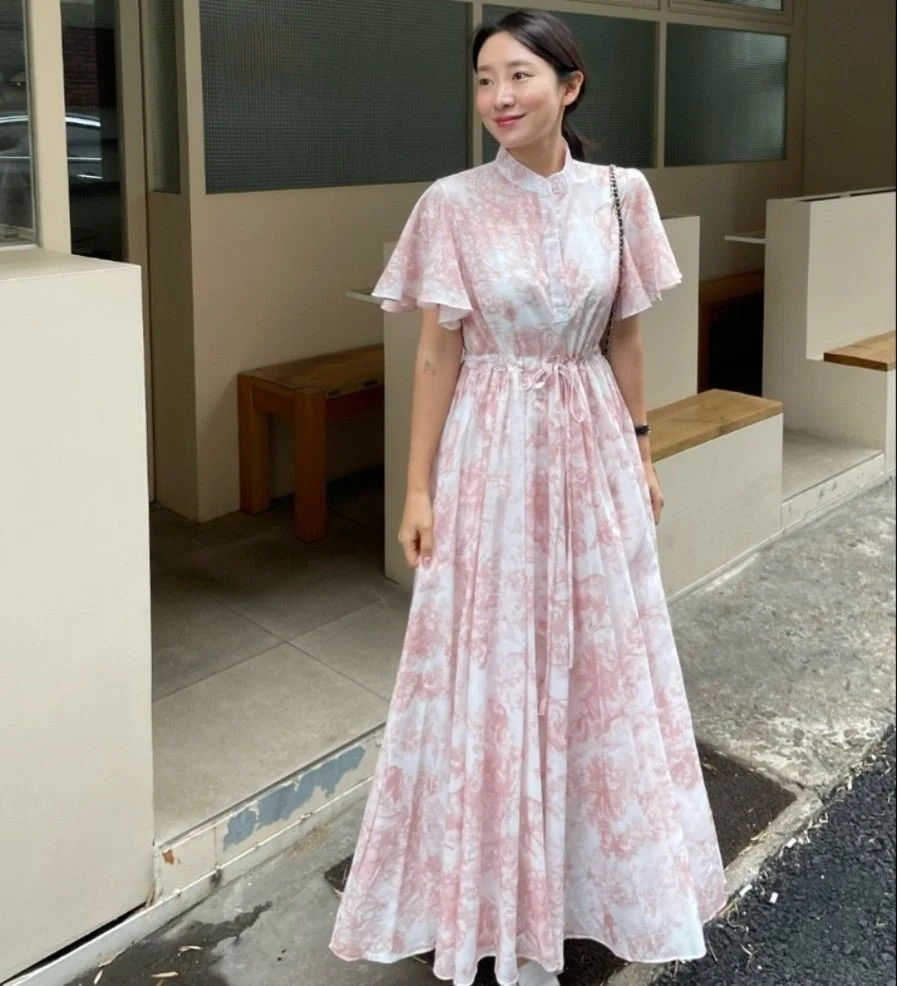 

Elegant Temperament Aging Romantic Flying Sleeve Long Dress Minimalist Dress Pullover Loose Thin Elegant Dress Summer 2022 New