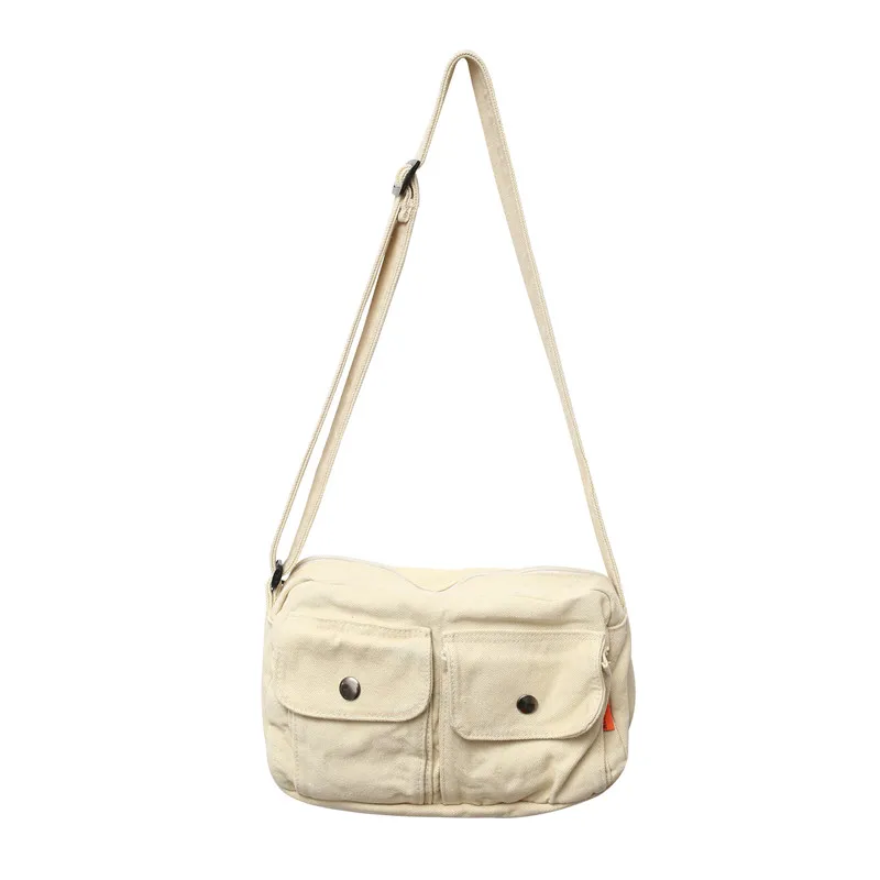 

2022 New Spring Autum Cotton Messenger Bags High Quality Cloth Crossbody Bags Unisex Solid Shoulder Bags College