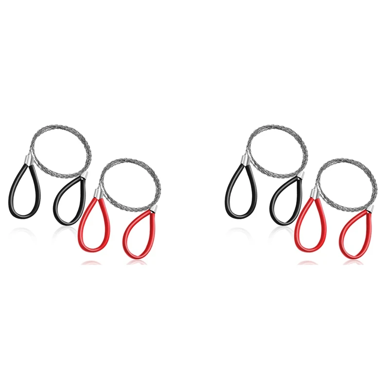 

4 Pcs PVC Pipe Cable Saw Stainless Steel Wire Saw Hand Pocket String Rope Saw Emergency Survival Wire Saw Cutting Tool