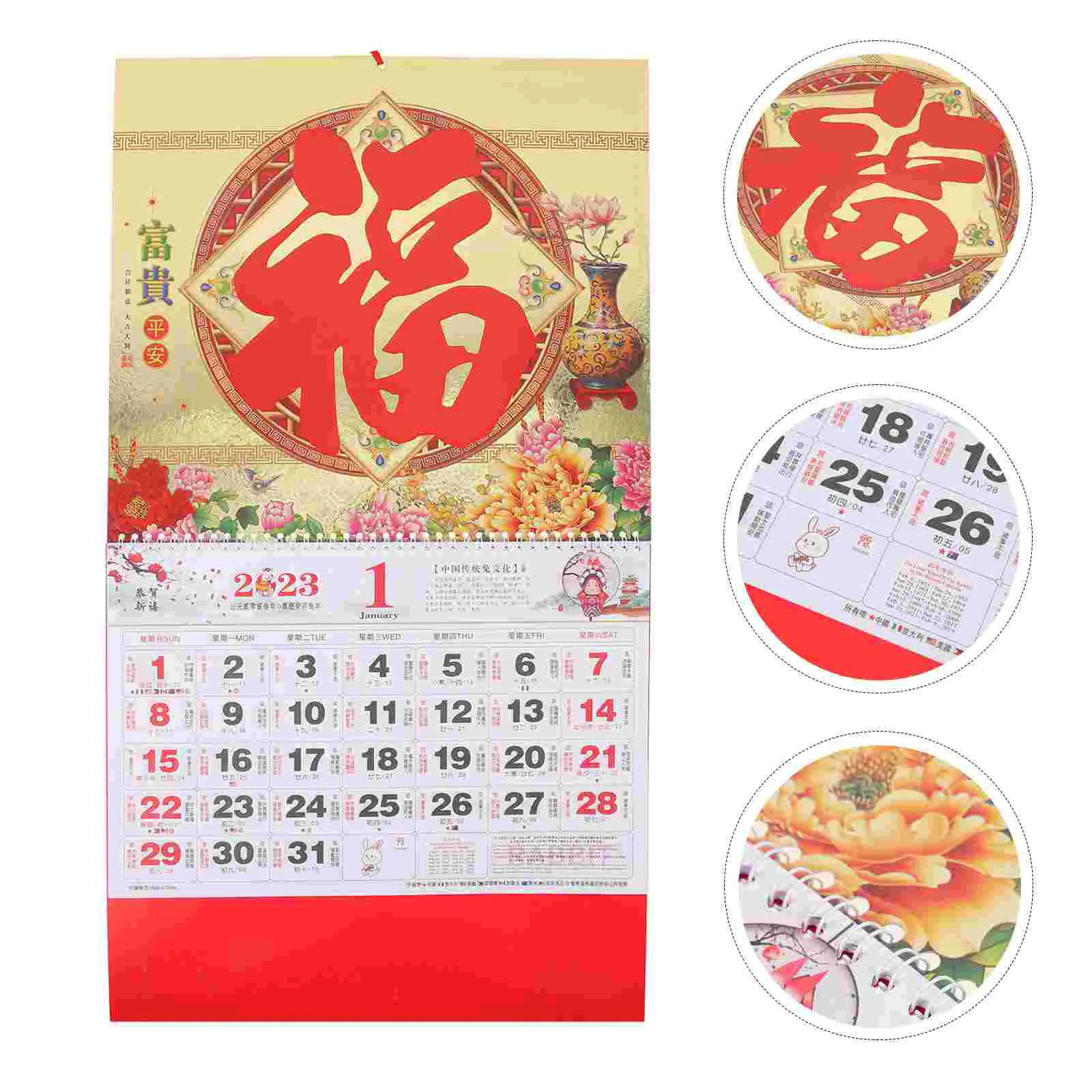 

Calendar Chinese Wall Year Rabbitlunar Planner Daily Hanging The Home Traditional Monthly New Decorative Planning Scheduler