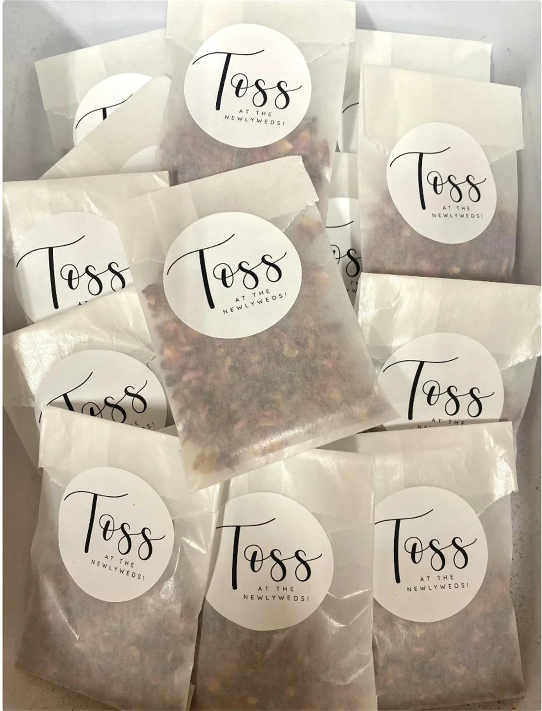 

25pcs DRIED ROSE CONFETTI filled toss some love Free Ship