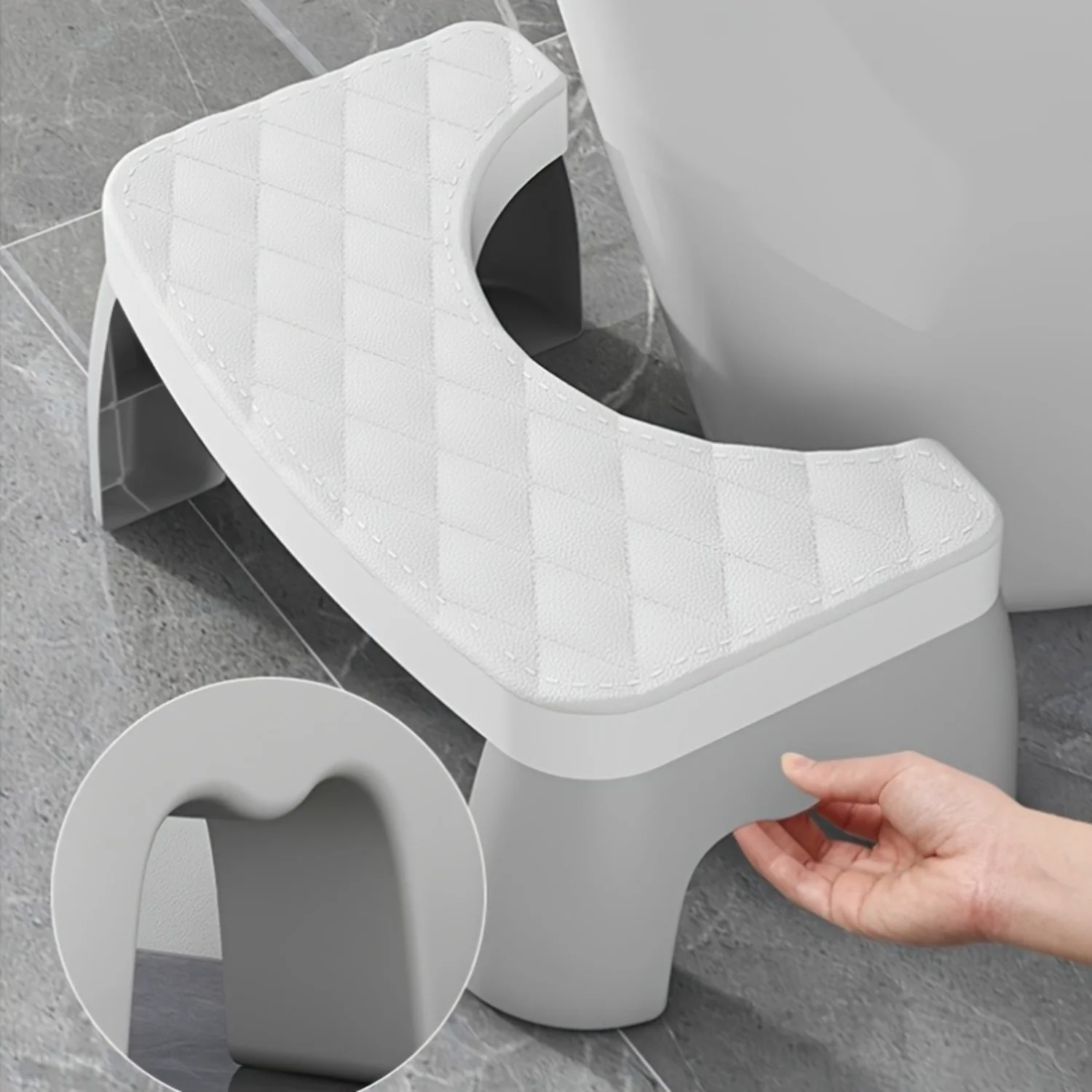 1pc Non-Slip Plastic Toilet Step Stool for Adults - Waterproof Bathroom Squat Potty Comfort Design Foot Rest Squatty Ped