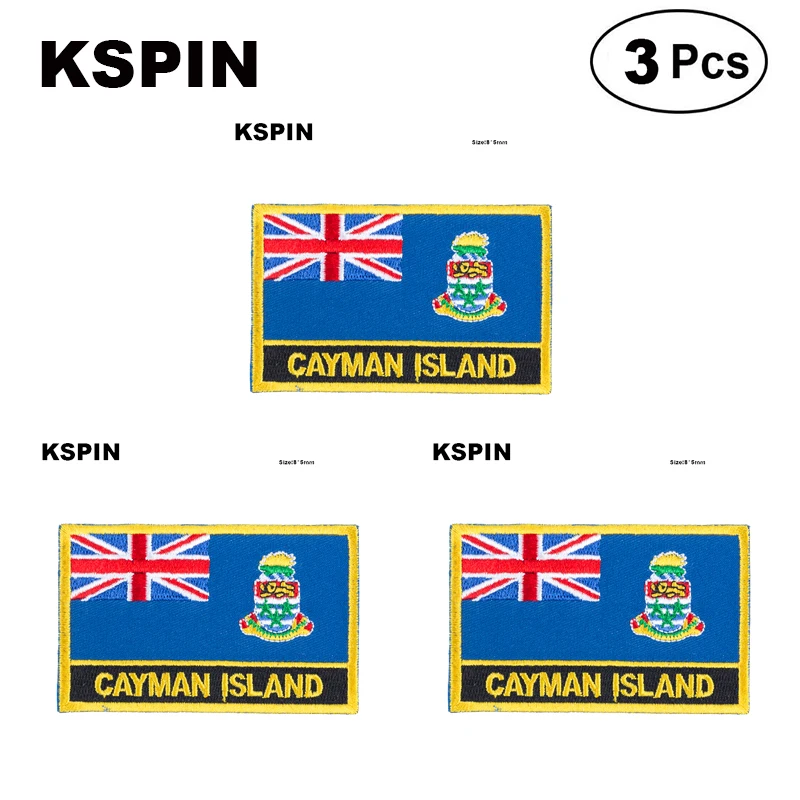 Cayman Islands Rectangular Shape Flag patches embroidered flag patches national flag patches for clothing DIY Decoration