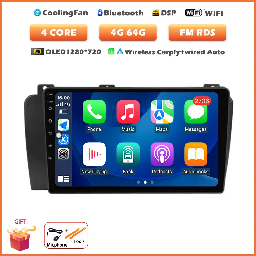 

Android 15 авто для Volvo XC70 V70 S60 2000-2009 автомобильный радио стерео мультимедийный плеер GPS-навигация беспроводной Carplay стерео инструменты