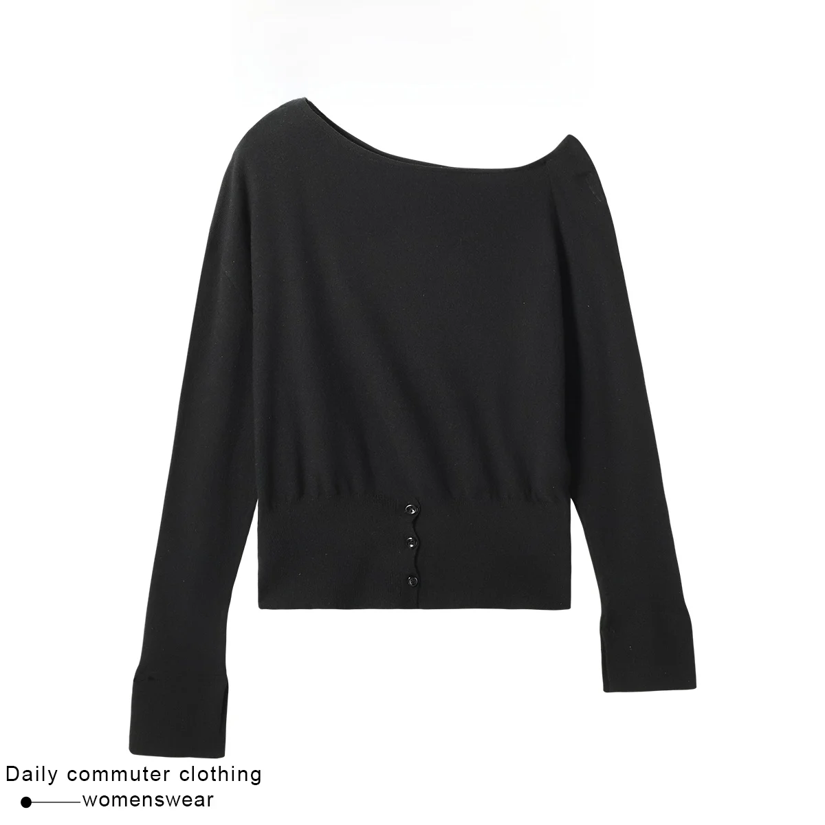 Coshehkg/корейская серия повседневный однотонный вязаный женский топ с косым