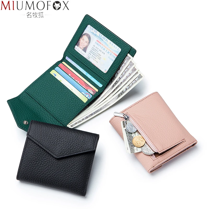 

Wallet for Women Luxury Brand Designer Genuine Leather RFID Blocking Card Holder Women's Short Wallets Coin Purse Fashion Clutch