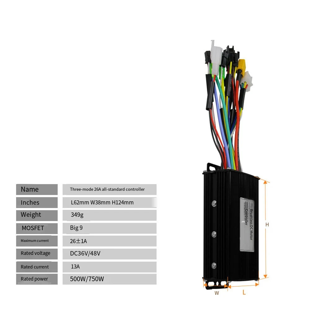 Фото Комплект контроллера синусоидального тока (три режима) M5 LCD Display 17A 22A 26A 30A 35A для электровелосипедов и электросамокатов 24В 36В 48В 250Вт-1500Вт №5