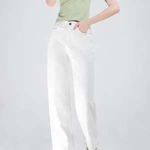 Imported ZHISILAO New Wide Leg White Jeans Women Vintage Baggy Straight Denim Pants Summer 2022 High Waist Je