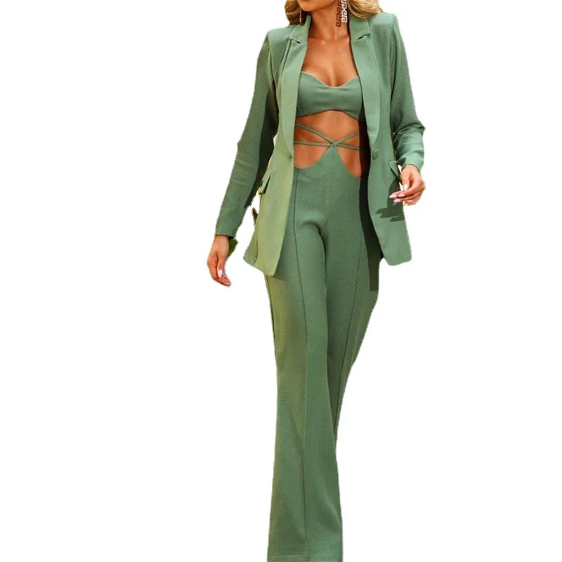 

Women's Suit 2022 New Fashion Temperament Sexy Hollow Two-Piece Suit