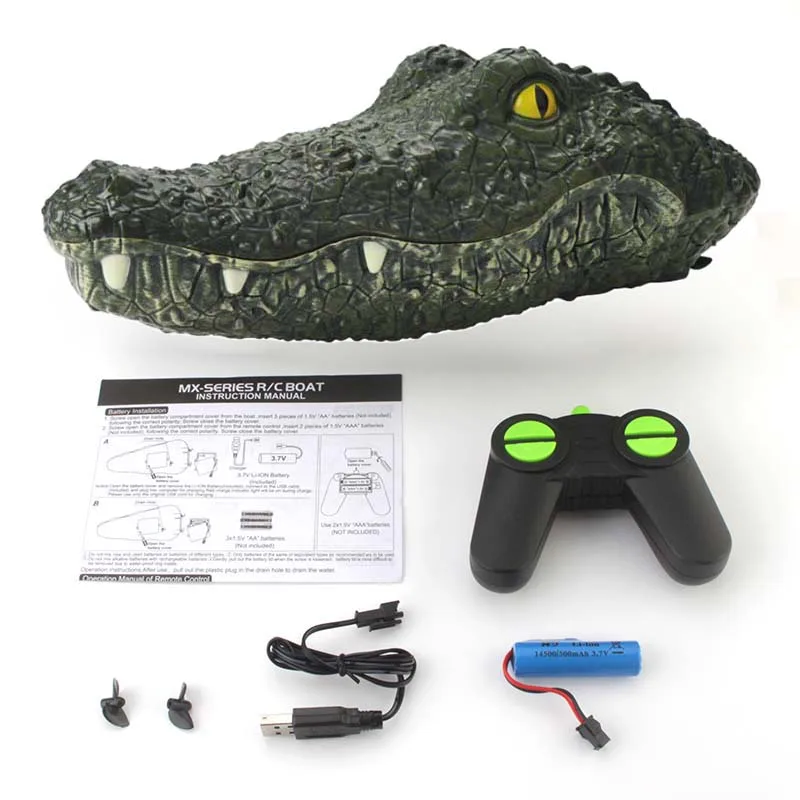 Крокодиловая лодка 2 4 ГГц RC канала Аллигатор яркая голова имитация розыгрыша