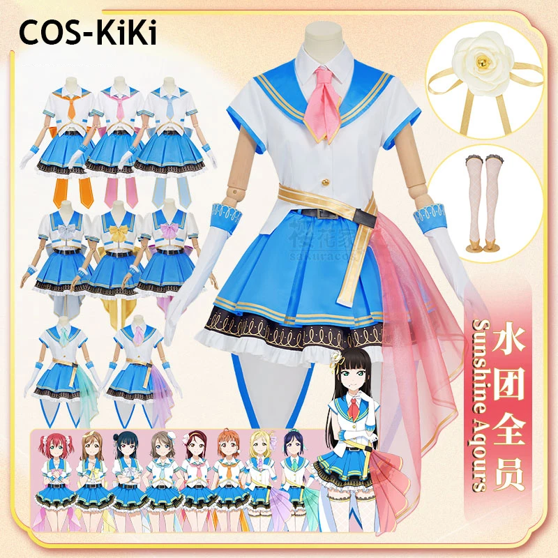

COS-KiKi аниме Lovelive! Женский игровой костюм для косплея SIF2 Sunshine Aqours, рубин кэнан, костюм для вечеринки