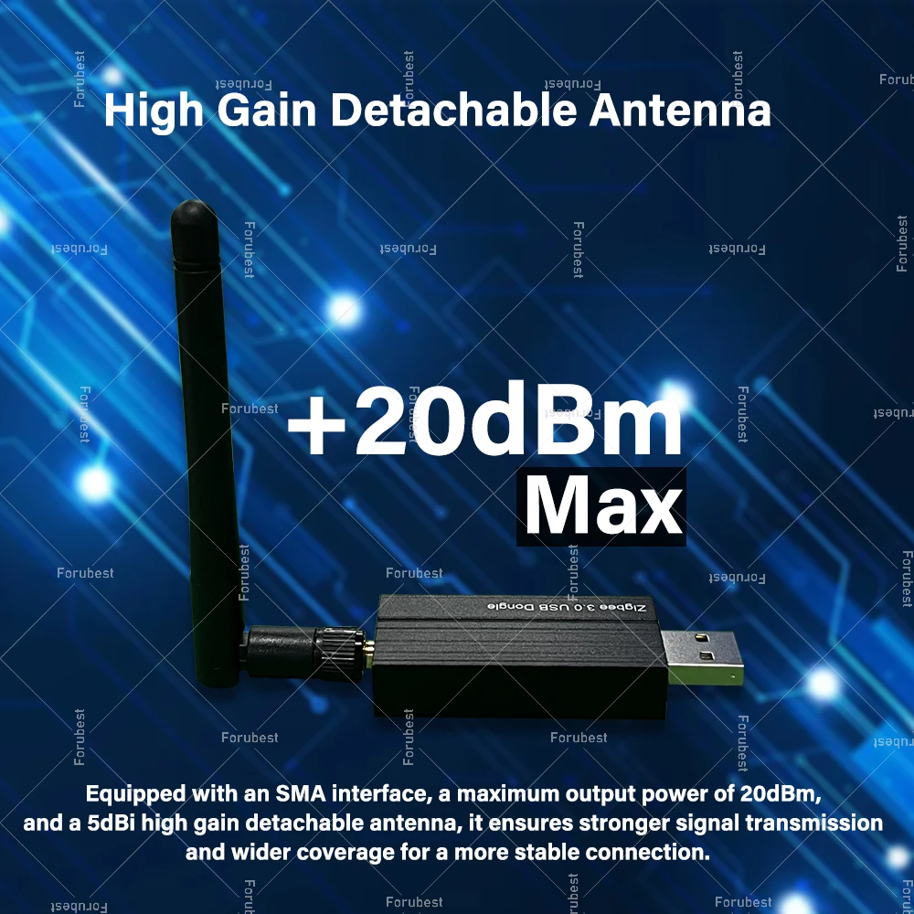 Фото USB-ключ Zigbee 3.0 с антенной, универсальный концентратор беспроводного шлюза Zigbee, поддержка домашнего помощника Zigbee2MQTT, Raspbian, OpenHAB №2