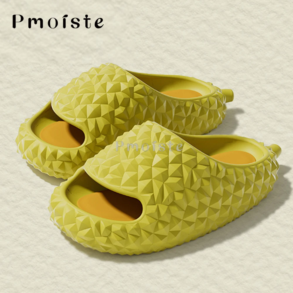 

Women Slippers for Home Designer Fruit Durian Soft EVA House Cute Funny Slippers Man Slides Summer Platform Shoes 2023 Casual