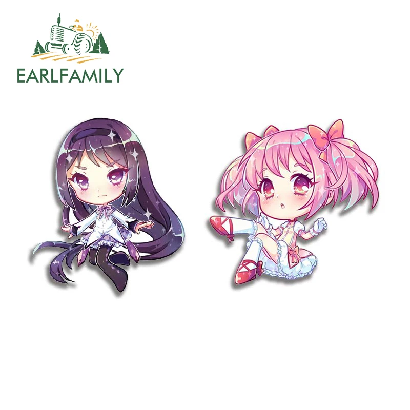 

EARLFAMILY 13 см для Puella Magi Madoka Magica, автомобильные наклейки, Детская Наклейка, бампер, окна, автомобильные товары