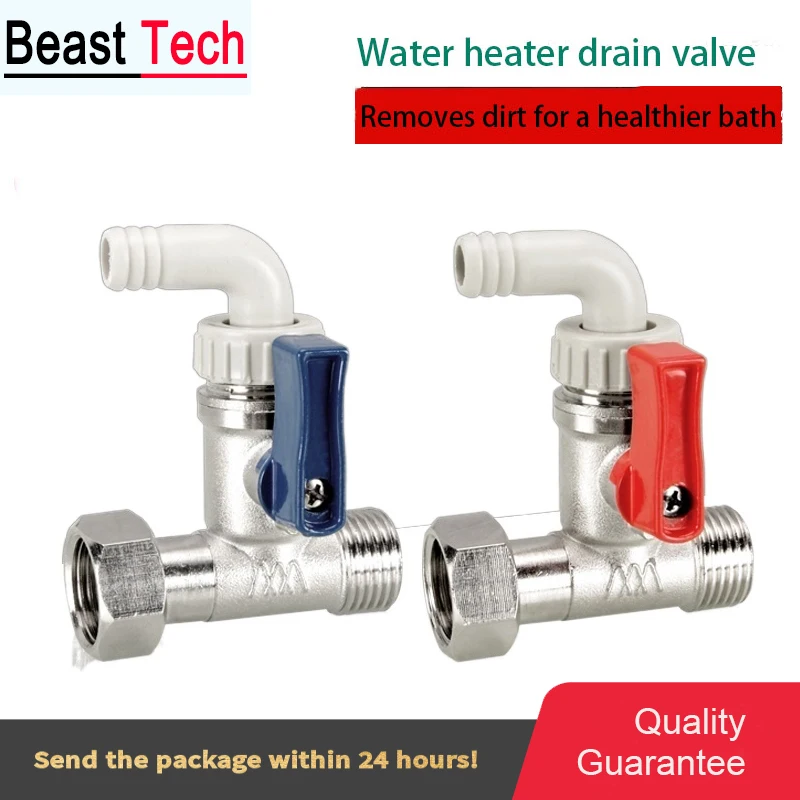 

Copper Electric Water Heater Drain Valve 1/2 IN Union Fittings Air Dirt Drainage Pressure Relief Ball Valve Switch
