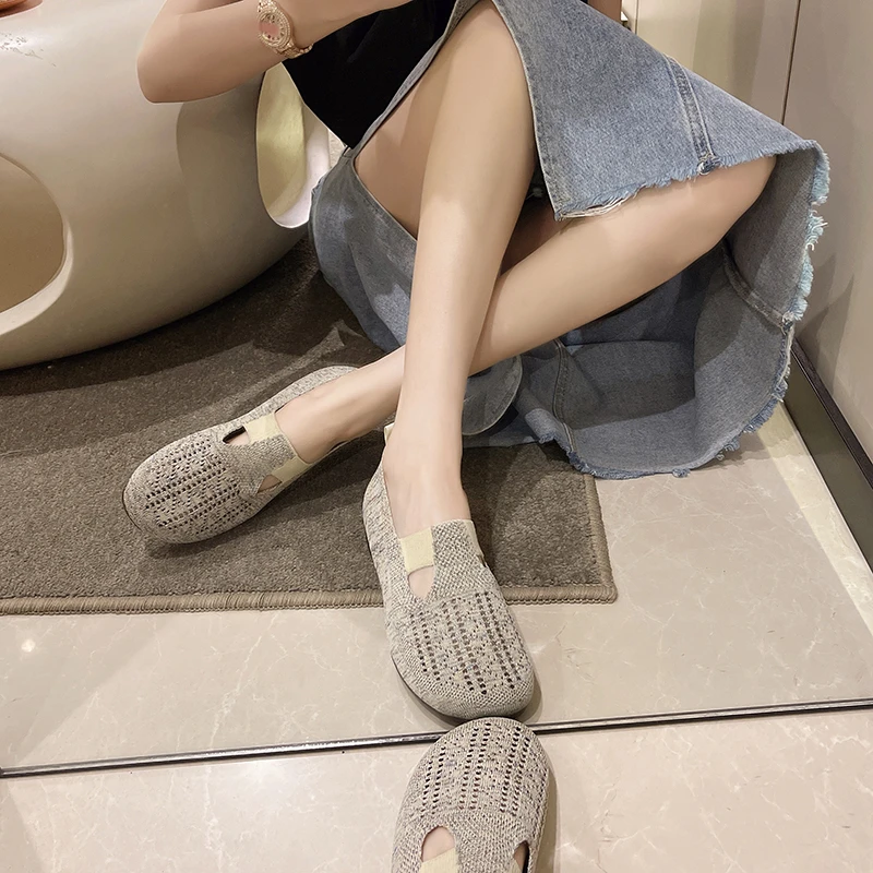 Summer Women Shoes Lady hand made Flats Sneakers Breathable Lightweight Women Flat Shoes Manual Woven Shallow Women Casual Shoes