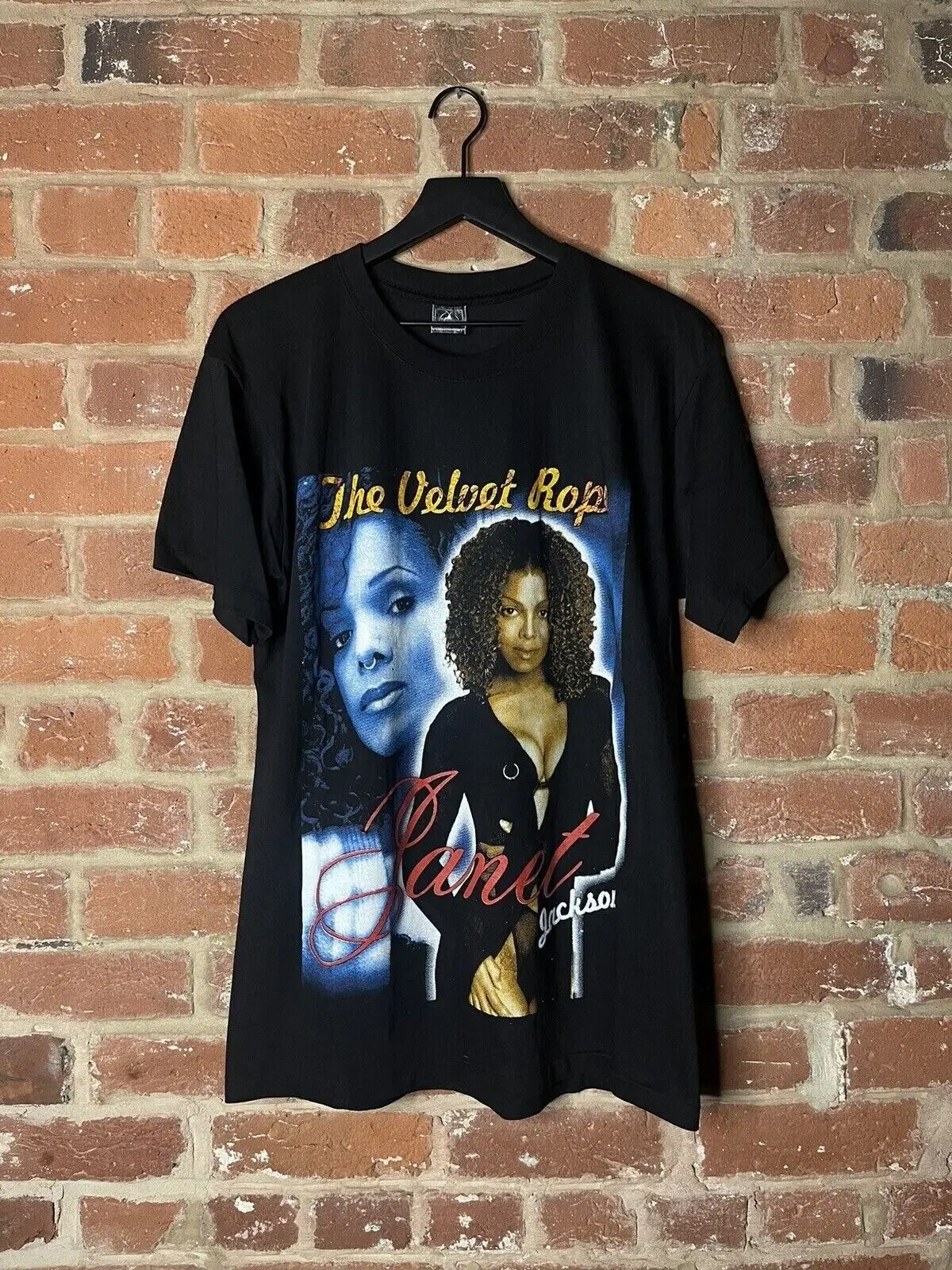 Винтажная футболка в стиле унисекс с веревкой из бархата Джексона 90-х годов