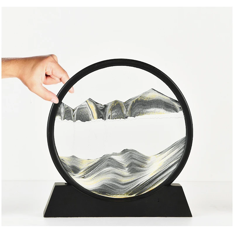 

Sand-painting Art Ornaments, Changeable 3D Hourglass Dynamic Picture, Home Living Room And Study Decoration Handicraft Ornaments