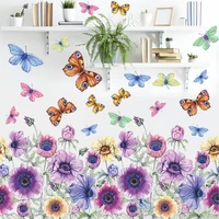 purple daisy butterfly flower wall sticker for girls rooms floral wallpaper living room bedroom wall sticker flower decor vinyl