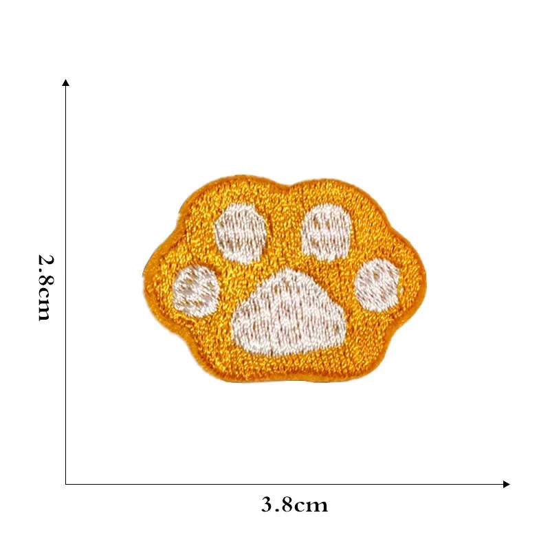 10pcs Cute Cat Paw Embroidery Patches Iron on Sew Patch Cloth Badges for Clothing Jeans T-shirt Sewing Decoration Accessories - купить по