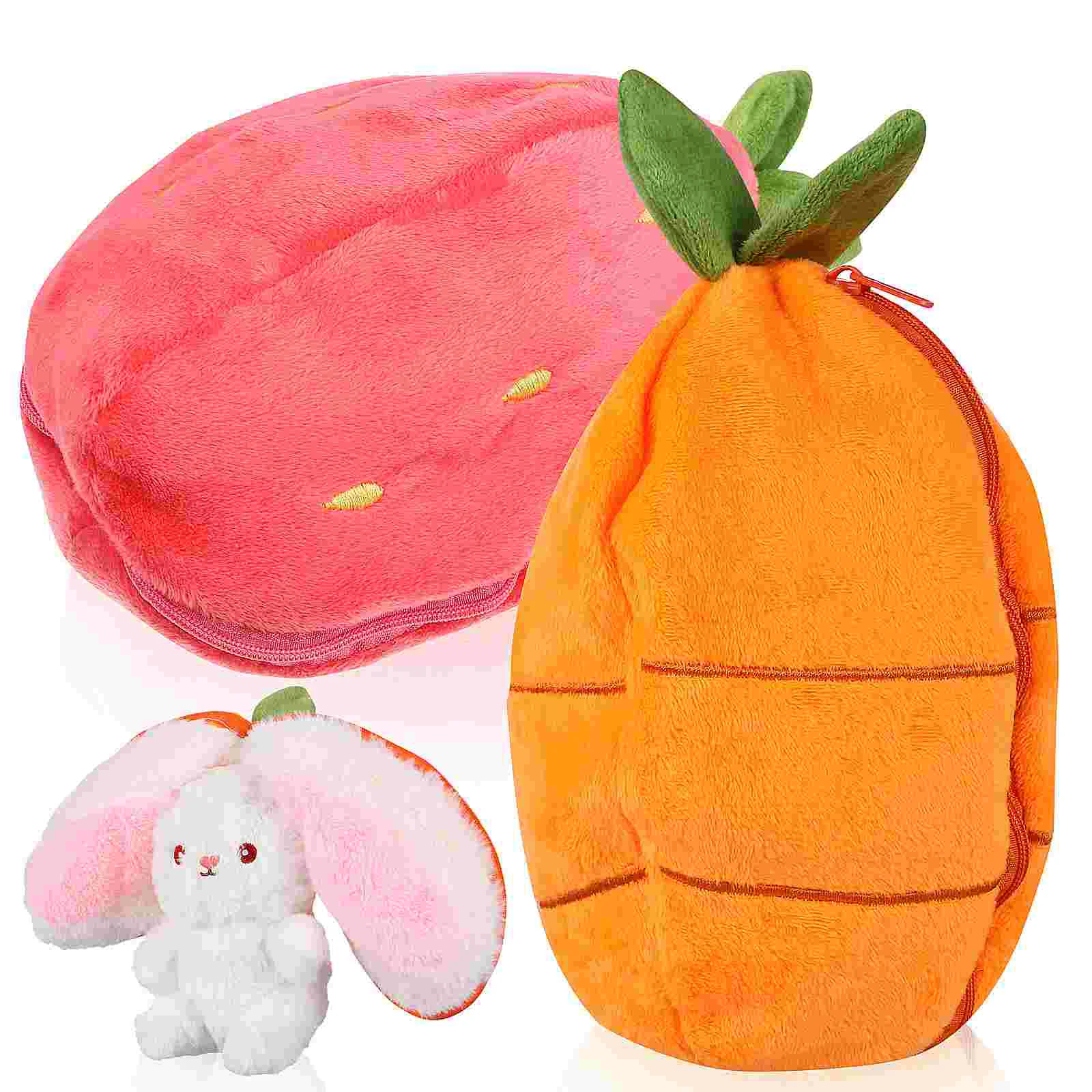 

2 Pcs Cartoon Plush Strawberry Plushies Bunny Stuffed Animal Cute Toy Soft Rabbit