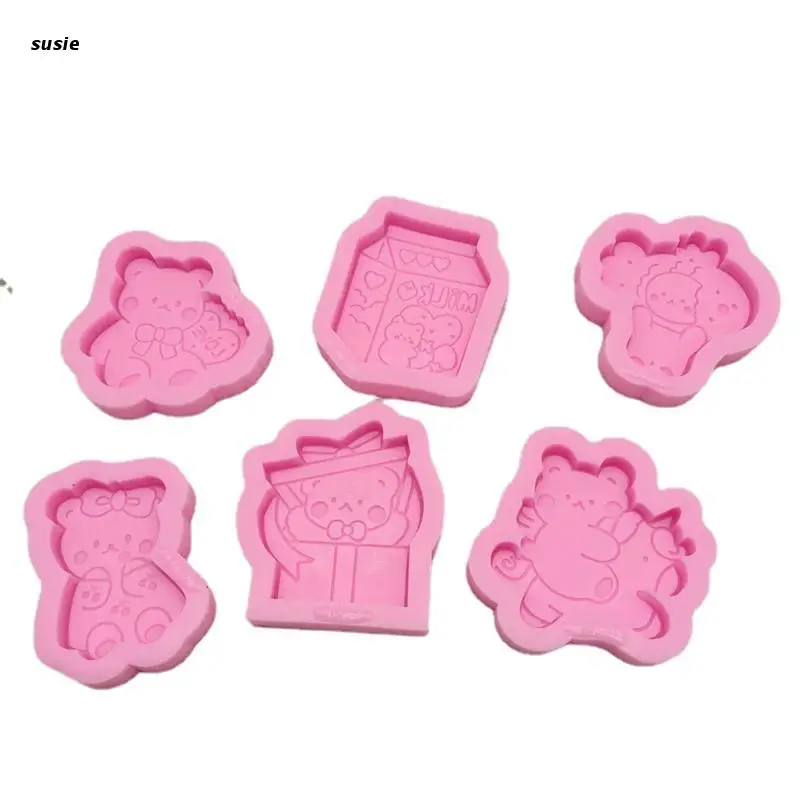

X7YA Cute Bear Silicone Mold Baking Mold for DIY Cookies Chocolate Cake Fondant Plaster Ornament Soap Epoxy Resin Casting