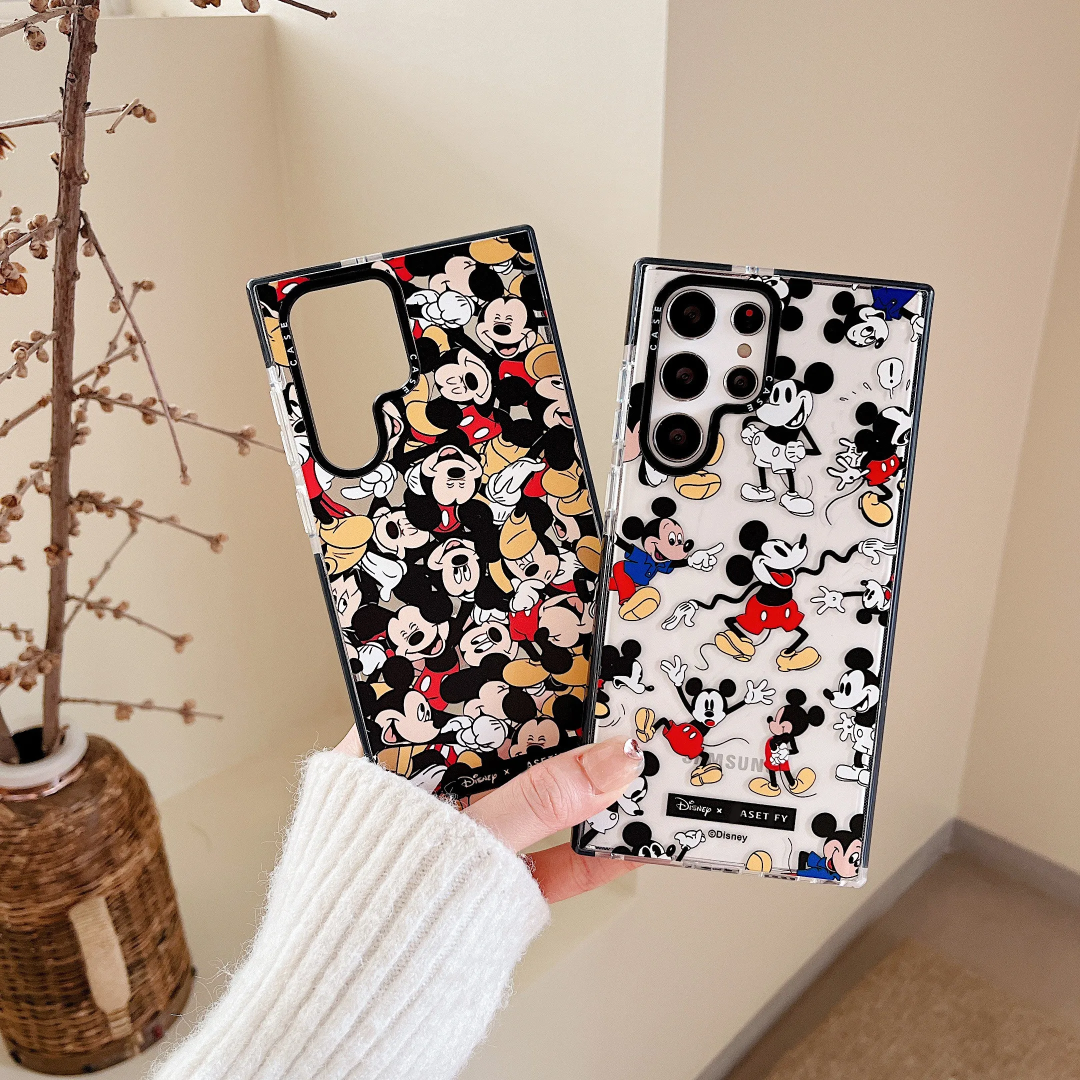 

Cartoon Disney Mickey Silicone Phone Case For Samsung Galaxy S21 S22 S23 Plus S23Ultra Couple Shockproof Cover Soft Gift Fundas